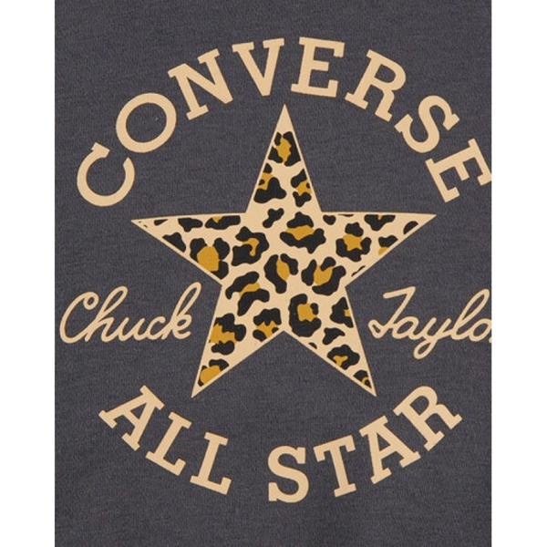 Converse - Παιδική Μπλούζα Φούτερ με Κουκούλα Leopard Chuck Taylor 4CJ841-K95 Μαύρο 4CJ841-K95