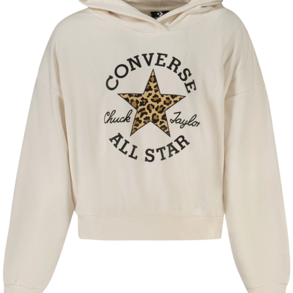 Converse - Παιδική Μπλούζα Φούτερ με Κουκούλα Leopard Chuck Taylor 4CJ841-W70 Λευκό 4CJ841-W70
