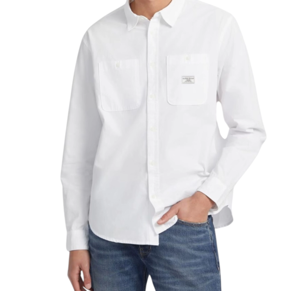 Guess Jeans - Ανδρικό Μακρυμάνικο Πουκάμισο M4YH37WGCF1-G011 Λευκό