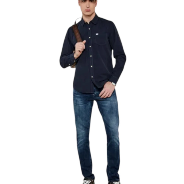 Guess Jeans - Ανδρικό Πουκάμισο M4YH35WGCF1-A71W Μπλε Ναυτικό M4YH35WGCF1-A71W