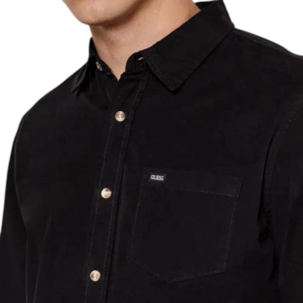 Guess Jeans - Ανδρικό Πουκάμισο M4YH35WGCF1-JBLK Μαύρο M4YH35WGCF1-JBLK