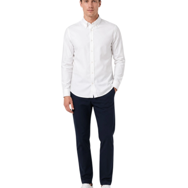 Guess Jeans - Ανδρικό Πουκάμισο M6YH04W2561-G011 Λευκό M6YH04W2561-G011