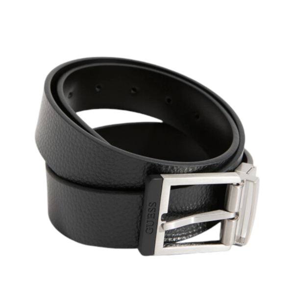 Guess - Ανδρική Δερμάτινη Ζώνη Διπλής Όψεως BM7942P6335-BLA Μαύρο BM7942P6335-BLA