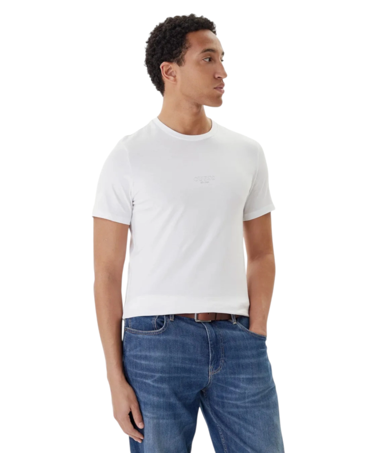 Guess - Ανδρικό Κοντομάνικο T-Shirt Aidy Cn Ss Tee M2YI72I3Z14-G011 Λευκό
