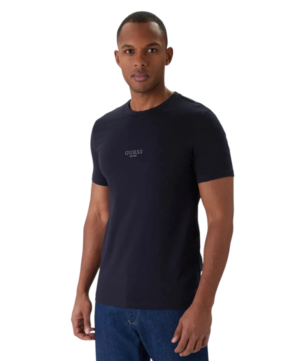 Guess - Ανδρικό Κοντομάνικο T-Shirt Aidy Cn Ss Tee M2YI72I3Z14-G7V2 Μπλε Ναυτικό