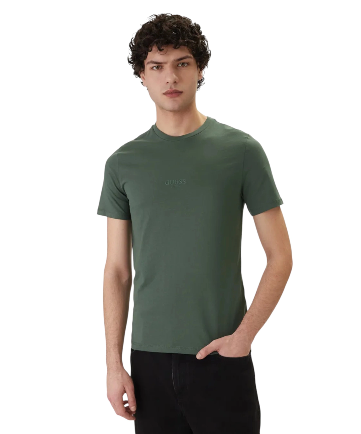 Guess - Ανδρικό Κοντομάνικο T-Shirt Aidy Cn Ss Tee M2YI72I3Z14-G8G4 Πράσινο