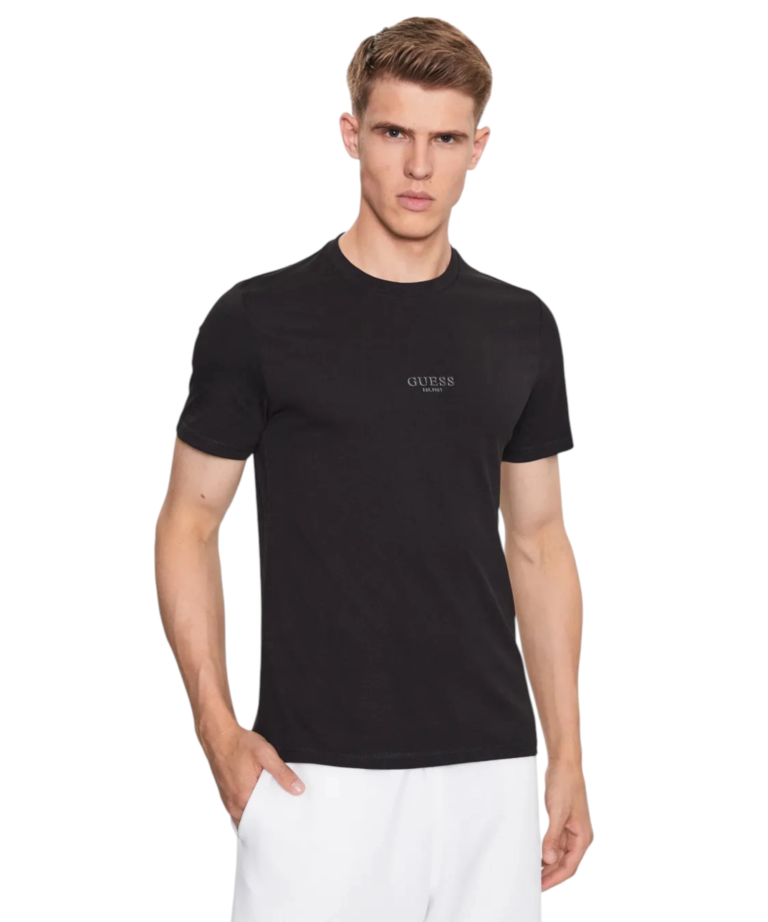 Guess - Ανδρικό Κοντομάνικο T-Shirt Aidy Cn Ss Tee M2YI72I3Z14-JBLK Μαύρο