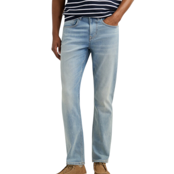 Pepe Jeans - Ανδρικό Τζιν Παντελόνι Cash Straight Fit Mid Rise PM20839584-000 Μπλε Ανοιχτό