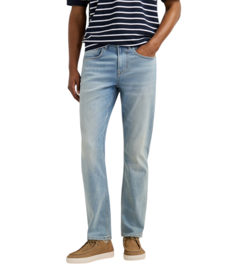 Pepe Jeans - Ανδρικό Τζιν Παντελόνι Cash Straight Fit Mid Rise PM20839584-000 Μπλε Ανοιχτό