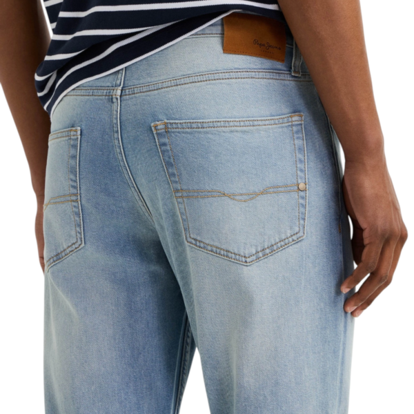 Pepe Jeans - Ανδρικό Τζιν Παντελόνι Cash Straight Fit Mid Rise PM20839584-000 Μπλε Ανοιχτό PM20839584-000