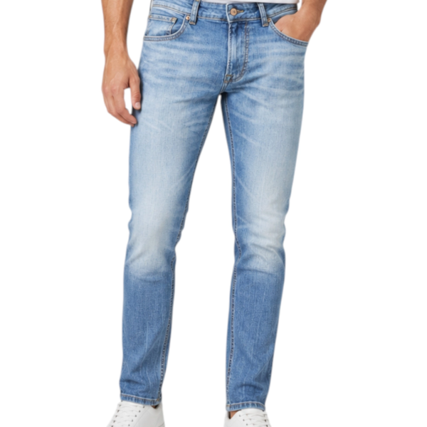 Pepe Jeans - Ανδρικό Τζιν Παντελόνι Stanley Vintage Oxford Broken Tapered Fit PM20845665-000 Μπλε Ανοιχτό