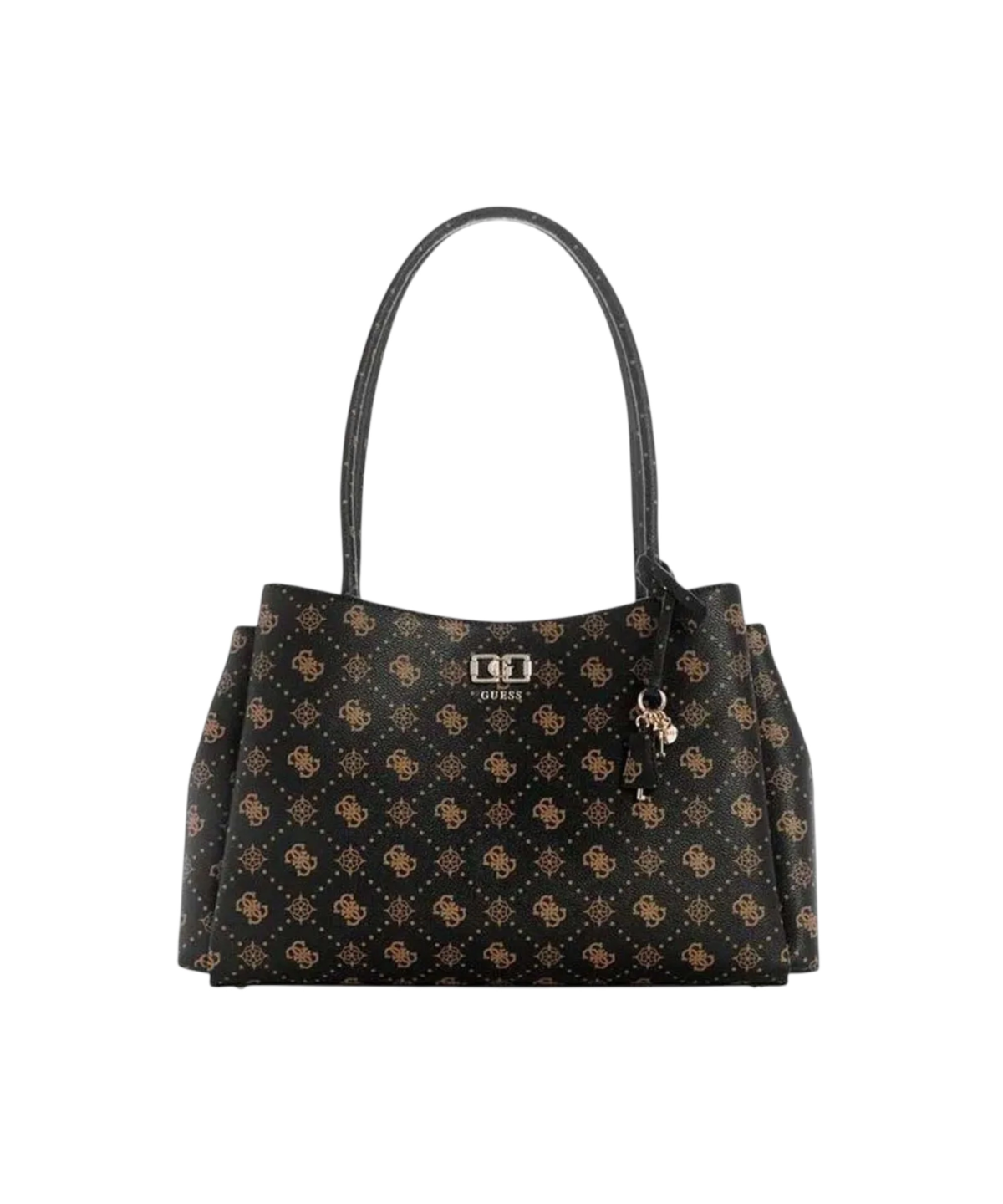 Guess - Γυναικεία Τσάντα Emelie Logo HWGP9928220-ESL Μαύρο Καφέ