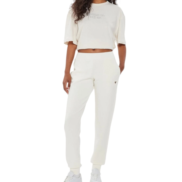 Guess - Γυναικείο Παντελόνι Olympe Jogger V4YB08KCAY2-G6K5 Λευκό V4YB08KCAY2-G6K5