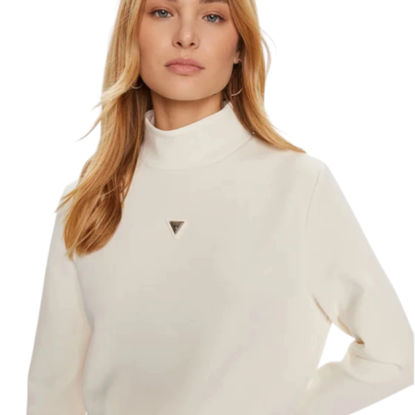 Guess - Γυναικείο Φούτερ Olympe Regular Fit V4YQ05KCAY2-G6K5 Εκρού V4YQ05KCAY2-G6K5
