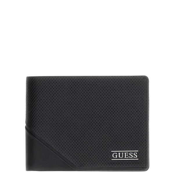 Guess - Δερμάτινο Ανδρικό Πορτοφόλι Boston Genuine Leather SMBOSPLEA20-BLA Μαύρο