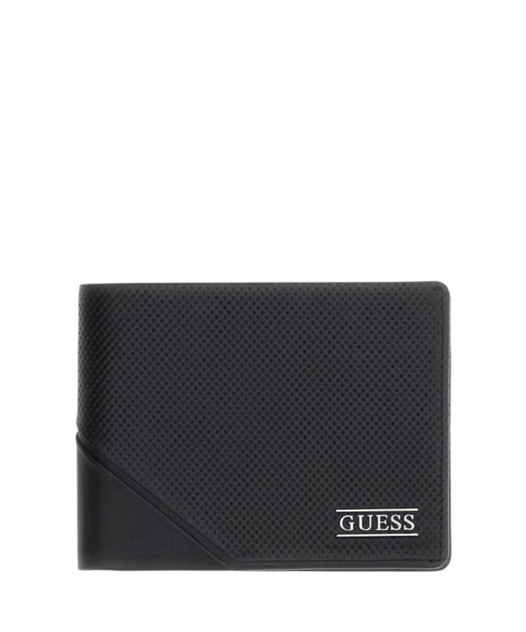 Guess - Δερμάτινο Ανδρικό Πορτοφόλι Boston Genuine Leather SMBOSPLEA20-BLA Μαύρο