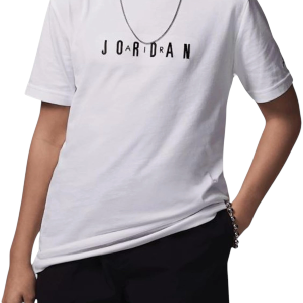 Jordan - Παιδική Μπλούζα T-Shirt Jdb Mj Wordmark 95D634-001 Λευκό