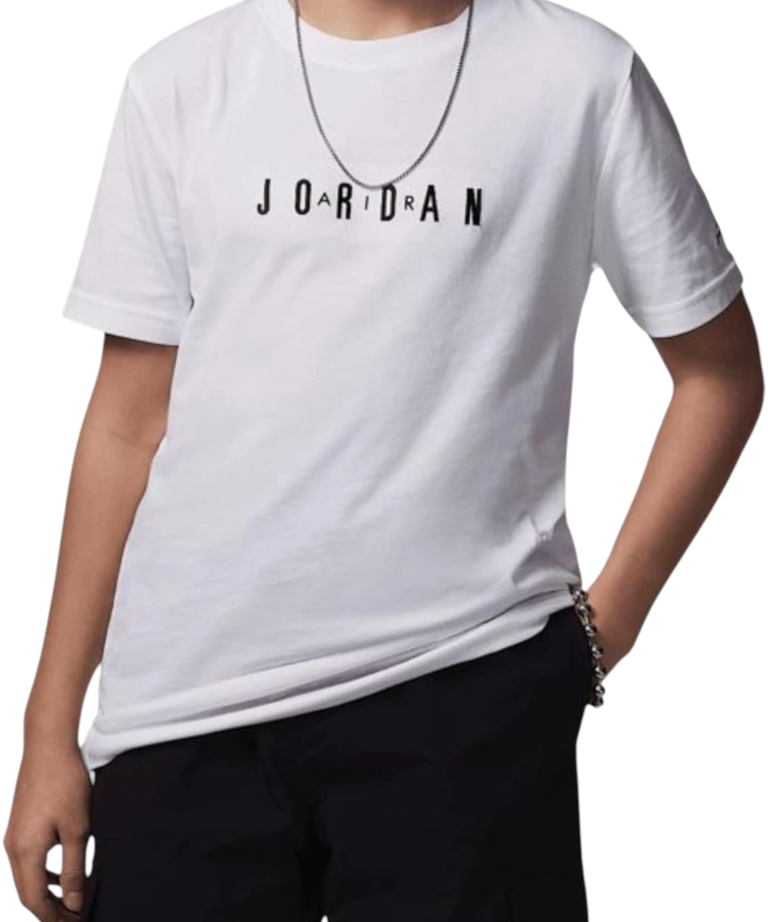 Jordan - Παιδική Μπλούζα T-Shirt Jdb Mj Wordmark 95D634-001 Λευκό