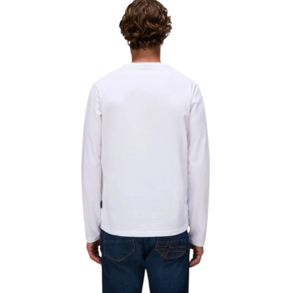Napapijri - Ανδρική Μακρυμάνικη Μπλούζα T-Shirt NP0A4HN7-002 Λευκό NP0A4HN7002