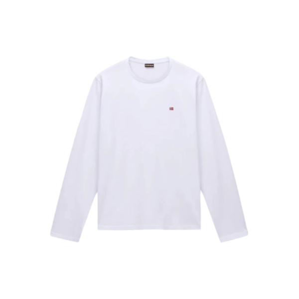 Napapijri - Ανδρική Μακρυμάνικη Μπλούζα T-Shirt NP0A4HN7-002 Λευκό NP0A4HN7002