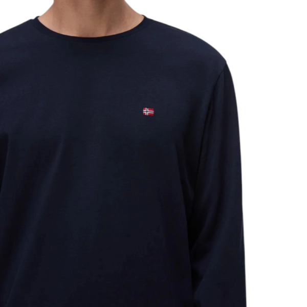 Napapijri - Ανδρική Μακρυμάνικη Μπλούζα T-Shirt NP0A4HN7-176 Μπλε Σκούρο NP0A4HN7176