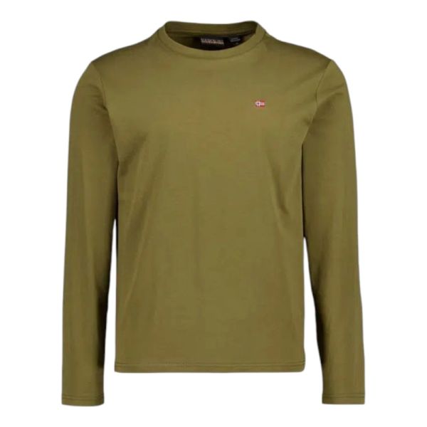 Napapijri - Ανδρική Μακρυμάνικη Μπλούζα T-Shirt NP0A4HN7-G3A Λαδί NP0A4HN7G3A