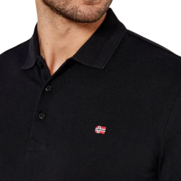 Napapijri - Ανδρική Μακρυμάνικη Μπλούζα T-Shirt Polo NP0A4I8Q-041 Μαύρο NP0A4I8Q041