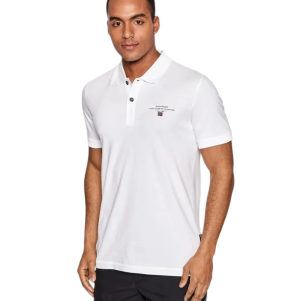 Napapijri - Ανδρική Μπλούζα Κοντομάνικη Polo Elbas Regular Fit NP0A4GB4-002 Λευκό