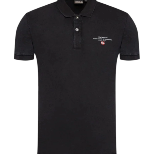 Napapijri - Ανδρική Μπλούζα Κοντομάνικη Polo Elbas Regular Fit NP0A4GB4-041 Μαύρο NP0A4GB4041