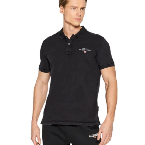 Napapijri - Ανδρική Μπλούζα Κοντομάνικη Polo Elbas Regular Fit NP0A4GB4-041 Μαύρο