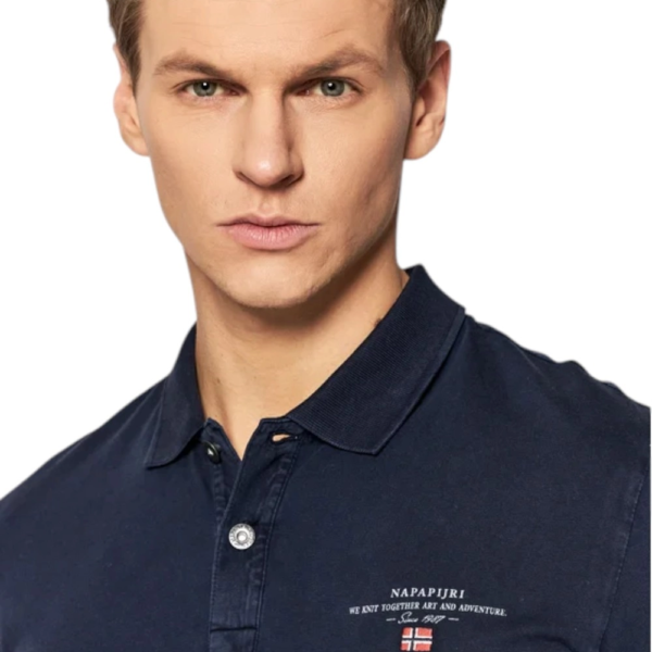 Napapijri - Ανδρική Μπλούζα Κοντομάνικη Polo Elbas Regular Fit NP0A4GB4-176 Μπλε Ναυτικό NP0A4GB4176