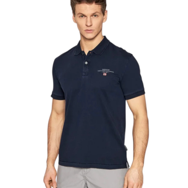 Napapijri - Ανδρική Μπλούζα Κοντομάνικη Polo Elbas Regular Fit NP0A4GB4-176 Μπλε Ναυτικό