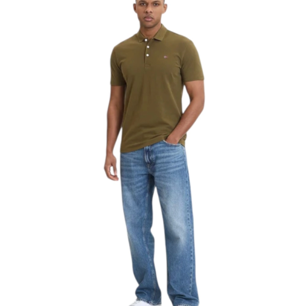Napapijri - Ανδρικό T-shirt Polo Ealis SS Regular Fit NP0A4H8B-G3A Πράσινο NP0A4H8BG3A