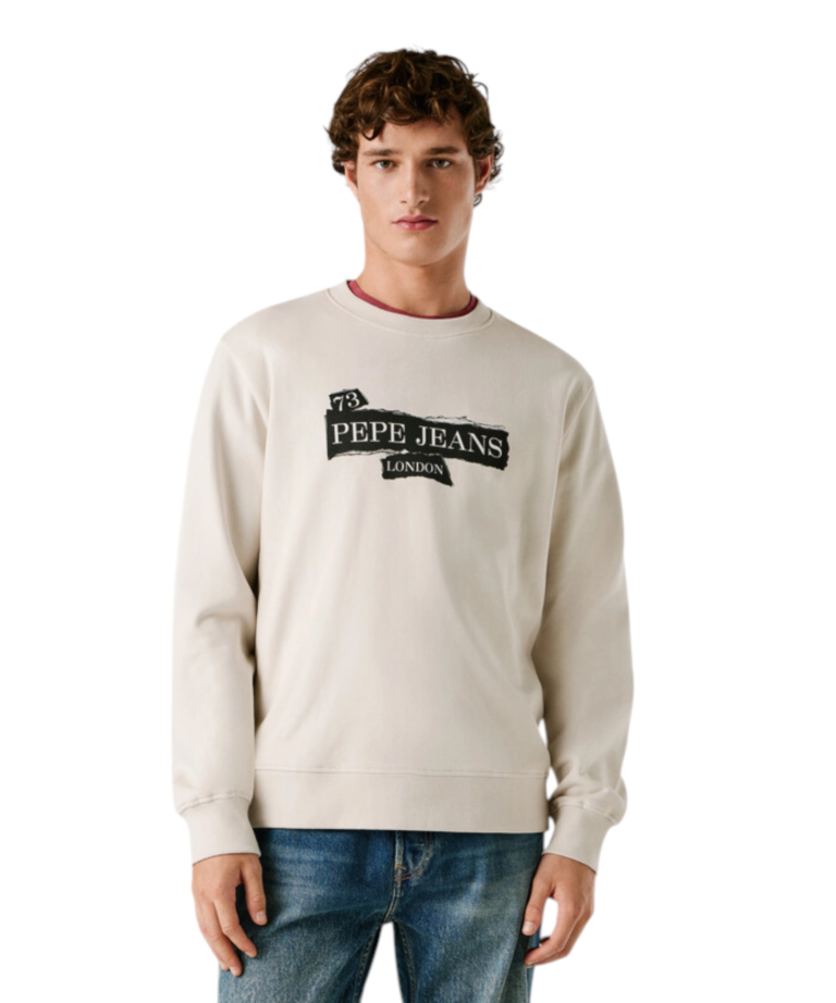 Pepe Jeans - Ανδρική Μακρυμάνικη Μπλούζα Φούτερ Gus Crew PM5800066-804 Εκρού