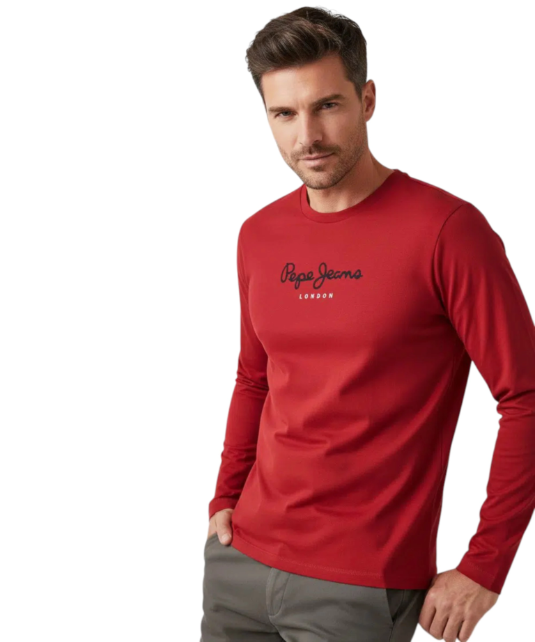 Pepe Jeans - Ανδρική Μπλούζα Φούτερ Eggo Long PM5010312-287 Κόκκινο