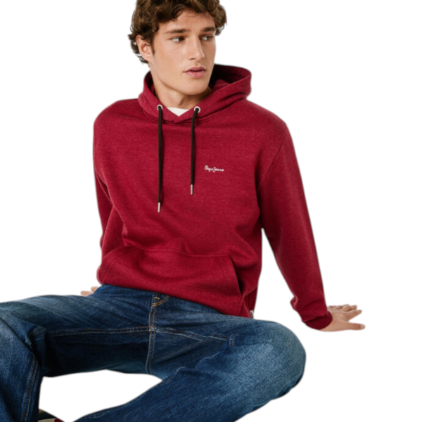 Pepe Jeans - Ανδρική Φούτερ με Κουκούλα Griffin Regular Fit PM5800071-287 Μπορντό PM5800071-287