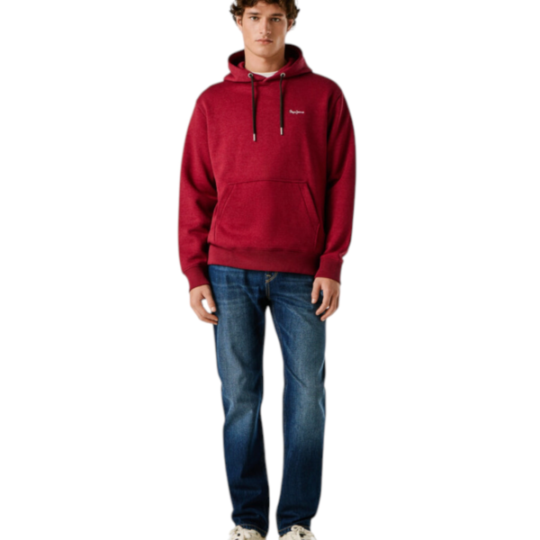 Pepe Jeans - Ανδρική Φούτερ με Κουκούλα Griffin Regular Fit PM5800071-287 Μπορντό PM5800071-287