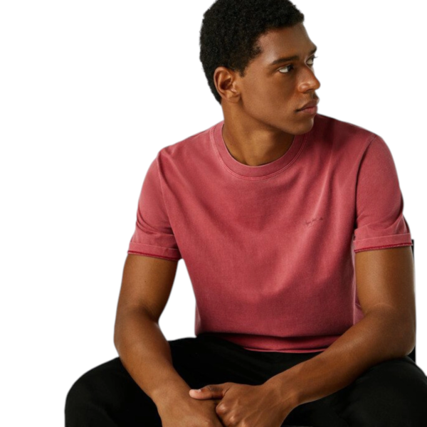Pepe Jeans - Ανδρικό T-shirt Jacko Regular Fit PM508664-285 Κόκκινο Βατόμουρου PM508664-285