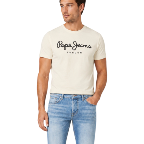 Pepe Jeans - Ανδρικό Κοντομάνικο T-shirt Original Strech PM5010177-804 Εκρού