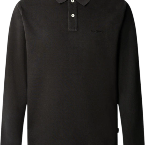 Pepe Jeans - Ανδρικό Μακρυμάνικο Μπλουζάκι Polo New Oliver PM542213-999 Μαύρο PM542213-999