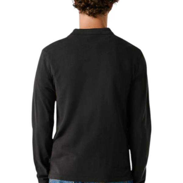 Pepe Jeans - Ανδρικό Μακρυμάνικο Μπλουζάκι Polo New Oliver PM542213-999 Μαύρο PM542213-999