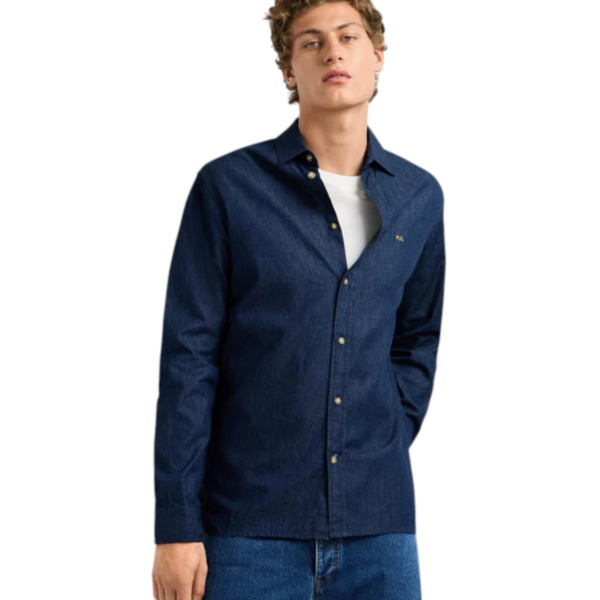 Pepe Jeans - Ανδρικό Μακρυμάνικο Πουκάμισο slim Fit Abel Denim PM30912816-000 Μπλε PM30912816-000
