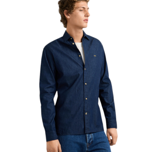 Pepe Jeans - Ανδρικό Μακρυμάνικο Πουκάμισο slim Fit Abel Denim PM30912816-000 Μπλε PM30912816-000