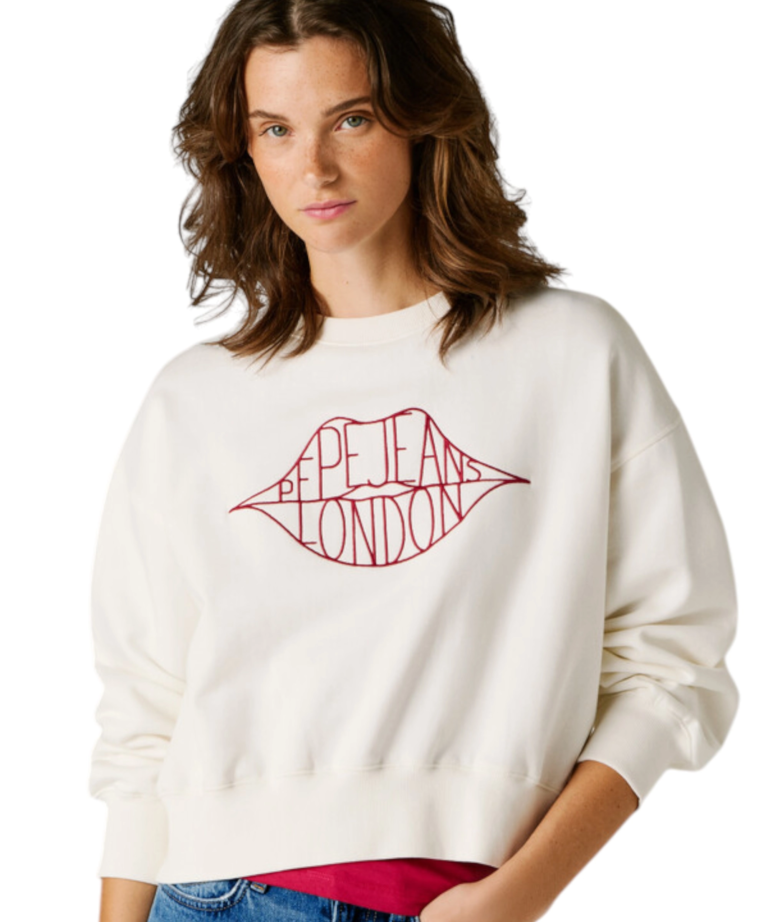 Pepe Jeans - Γυναικεία Μπλούζα Φούτερ Crew Neck Bernis PL5800042-808 Λευκό