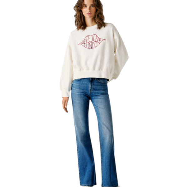 Pepe Jeans - Γυναικεία Μπλούζα Φούτερ Crew Neck Bernis PL5800042-808 Λευκό PL5800042-808