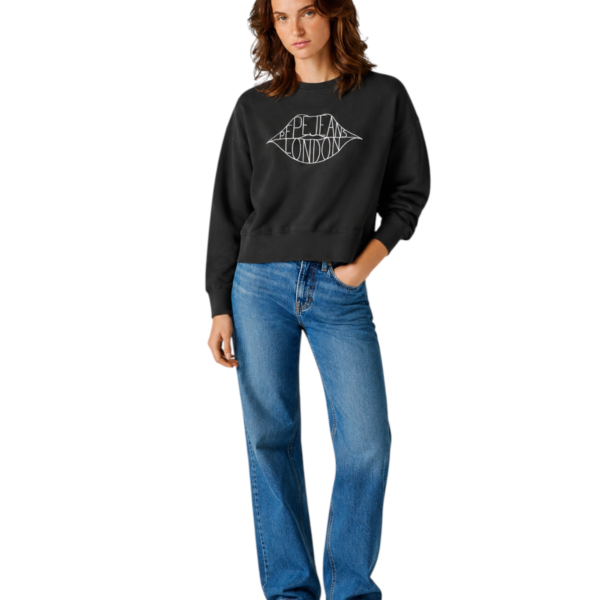 Pepe Jeans - Γυναικεία Μπλούζα Φούτερ Crew Neck Bernis PL5800042-999 Μαύρο PL5800042-999