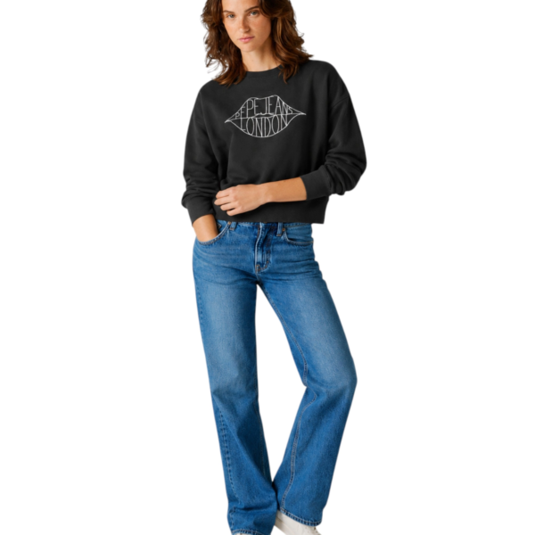 Pepe Jeans - Γυναικεία Μπλούζα Φούτερ Crew Neck Bernis PL5800042-999 Μαύρο PL5800042-999
