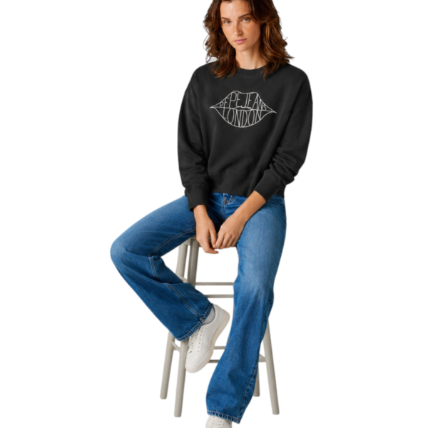 Pepe Jeans - Γυναικεία Μπλούζα Φούτερ Crew Neck Bernis PL5800042-999 Μαύρο PL5800042-999