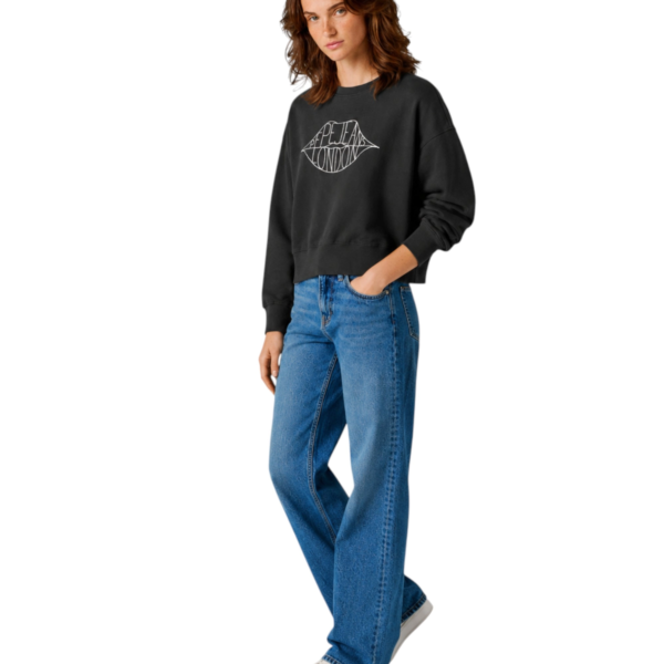 Pepe Jeans - Γυναικεία Μπλούζα Φούτερ Crew Neck Bernis PL5800042-999 Μαύρο PL5800042-999