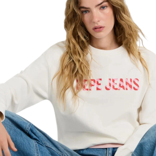 Pepe Jeans - Γυναικεία Μπλούζα Φούτερ Celeste PL5800099-808 Λευκό PL5800099-808